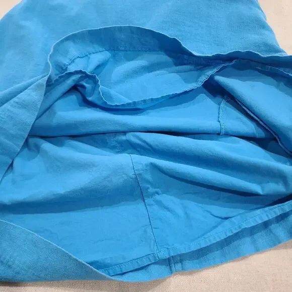 Abercrombie & Fitch Linen Blend Mini Square Neck Shift Dress Beach Coastal XL - Picture 6 of 11